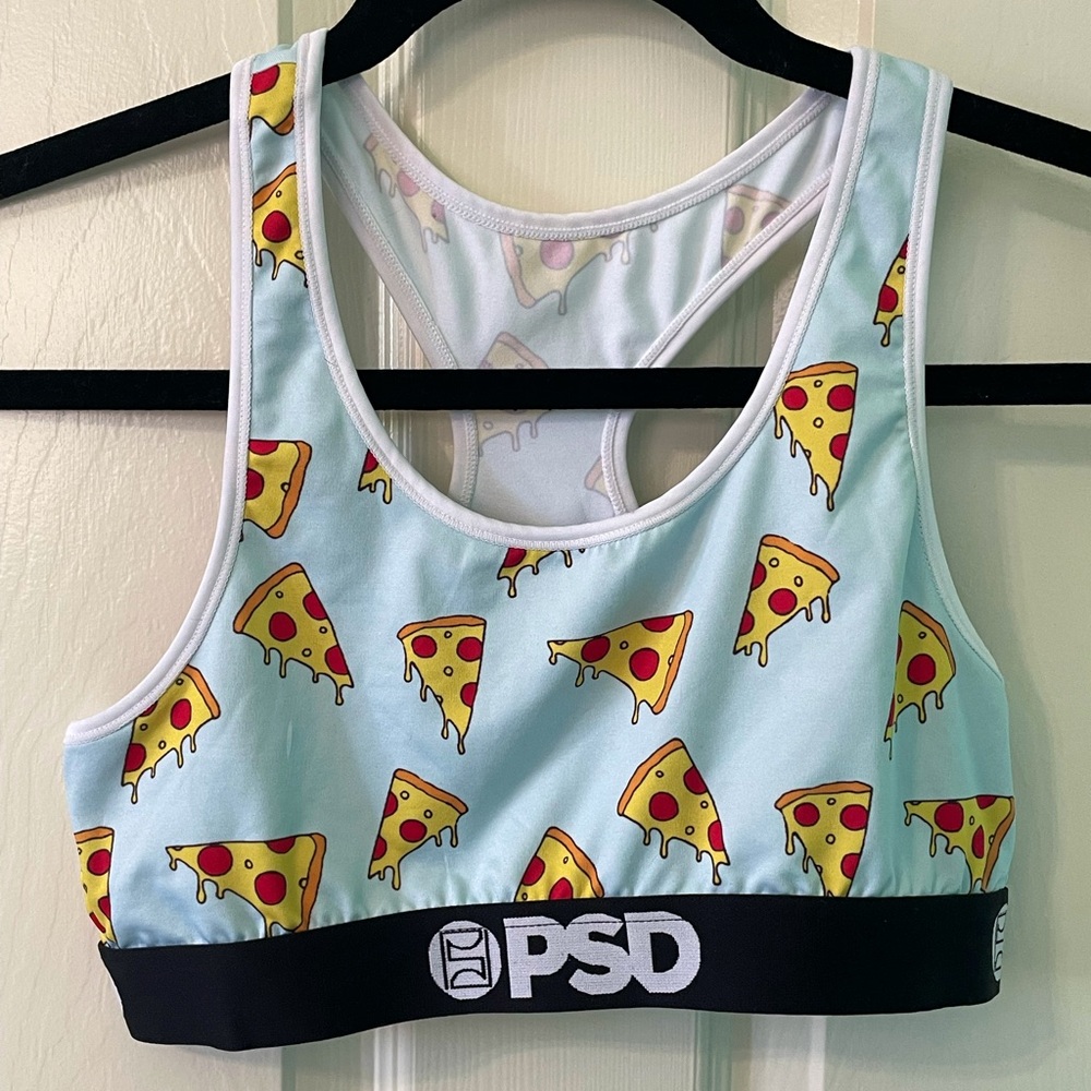 PSD Beast Mode Sports bra - Blue with Pizza design - Large - never worn